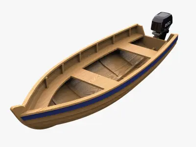 Fishing boat 3D Low-poly 3D model