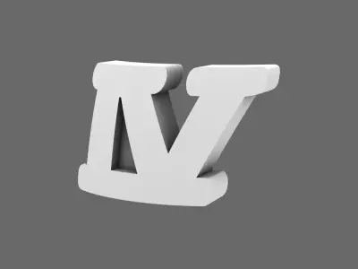 Space Knights V10K Standard Roman Numeral 04 Shoulder Symbols 3D print model