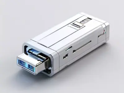 SciFi Futuristic USB Flash Drive Low-poly 3D model