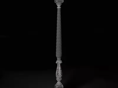 Twisted Decorative Stair Baluster 3D model