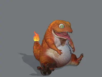 Charmander Lizard Low-poly 3D model