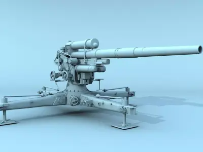  German FLAK 88 mm 3D model