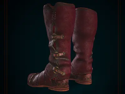 Viking Knight Boots  Low-poly 3D model