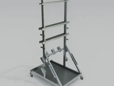 Hospital Equipment mobile stand Free low-poly 3D model