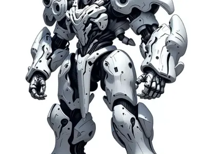 Transformer Mech Futuristic Battle Robot Heavy Armor 3D Low-poly 3D model