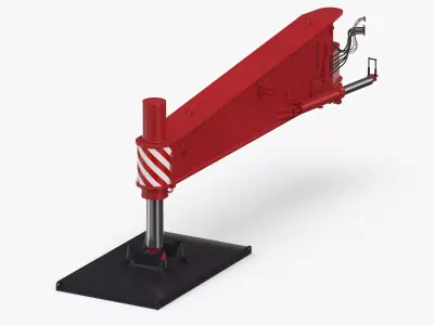 Crane Outrigger Large 02 Red 3D model