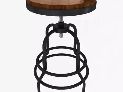 Industrial Mansard Stool Low-poly 3D model