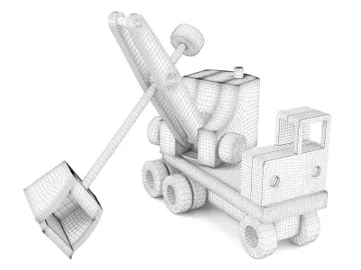 Wooden toy truck 24 3D model