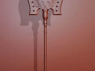 Fantasy Battle Ax 01 3D model