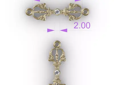 VAJRA COMPONEN PENDANT AND BRAC 3D print model