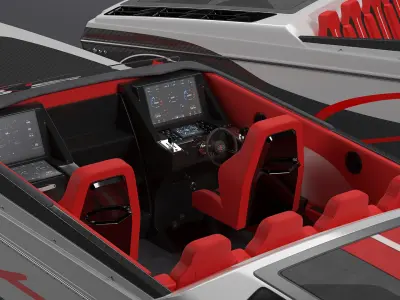 Cigarette Boat 515 Red 3D model