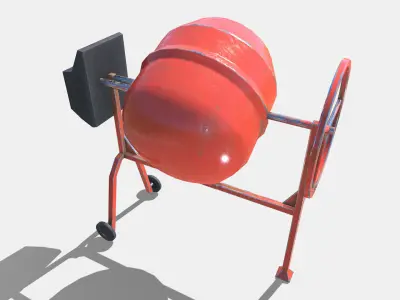Cement Mixer Low-poly 3D model get