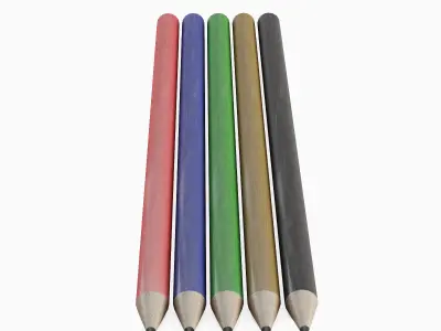 Color Pencils 5 pcs Low-poly 3D model