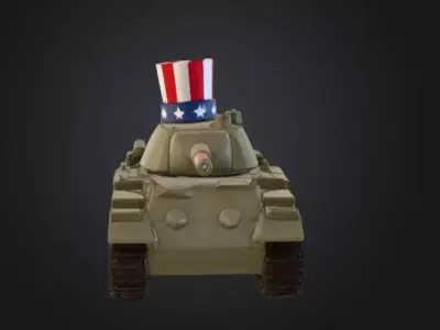 Uncle Sam Tank USA Low-poly 3D model