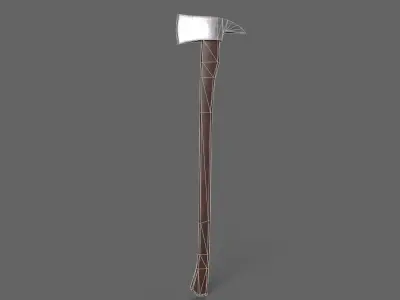 PBR Fire Axe V2d Low-poly 3D model