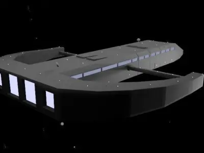 Spaceship futuristic train Low-poly 3D model