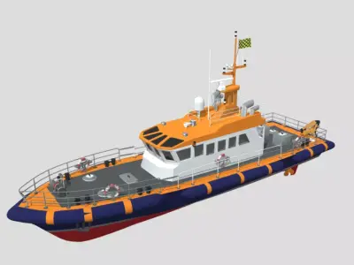 Rescue Patrol Boat Modern Marine Vessel Low-poly 3D model