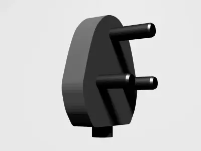 3 pin Plug Free 3D model
