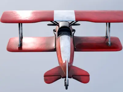 Modern Biplane Low-poly 3D model