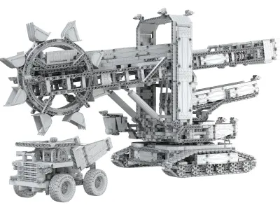 Designer LEGO TECHNIC Bucket Wheel Excavator 42055 3929 parts 3D model
