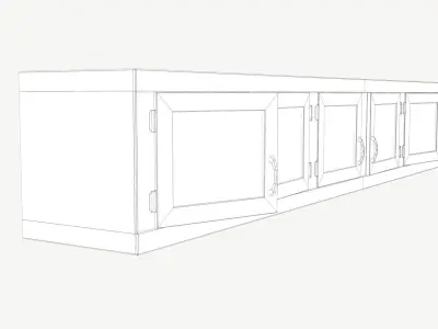 Old Wall Cabinets Low-poly 3D model