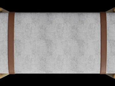 Faux Leather Solid Wood Bench 3D model