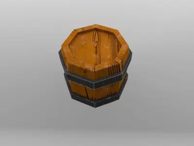 Wooden Barrel Free low-poly 3D model order