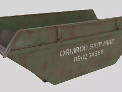 Low poly Skip PBR dump truck Low-poly 3D model