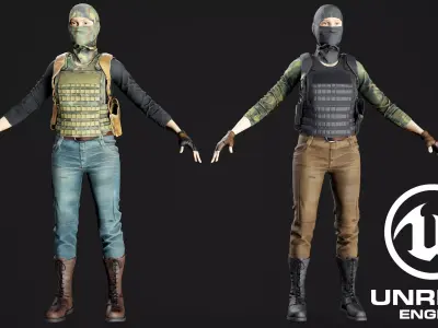 Operator Female - gameready - Unreal Low-poly 3D model