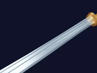 Grossmesser sword with Langsax handle Low-poly 3D model