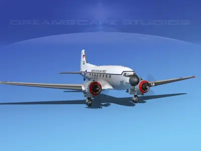 Douglas C-47 Dakota USAF V08 3D model