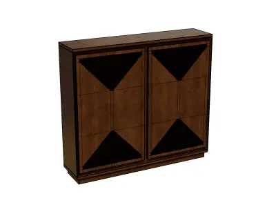 Mid Century Modern V-Shape Narrow Storage Cabinet Low-poly 3D model