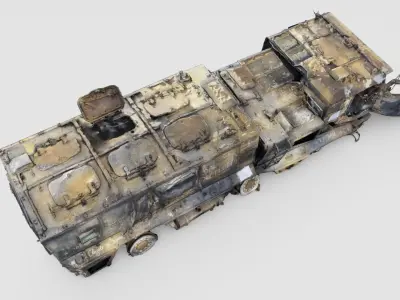 destroyed russian KAMAZ-63968 Typhoon-K MRAP 3D model