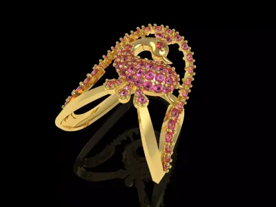 Peacock Ring 3D print model get