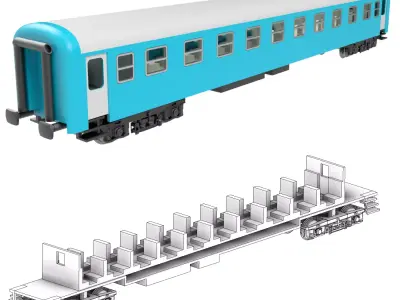 By long distance train wagon of MAV - TT scale 3D print model