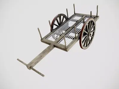 Indian Rural Village Bullock Cart 3D model