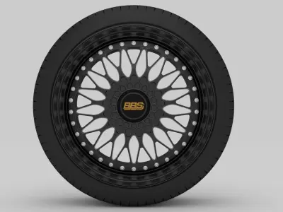 BBS Super RS rim With Tire Free 3D model