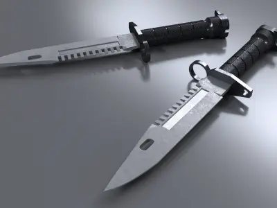 COMBAT KNIFE Low-poly 3D model 12