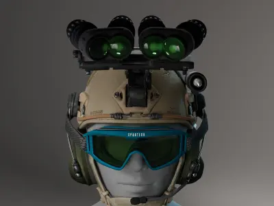 Tactical Military Helmet 3D Model Free low-poly 3D model