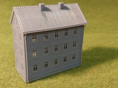 Tenement house 1-87 resin 3D print model