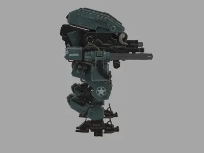 Heavy Combat Mech  SciFi Military Robot 3D Model 3D model