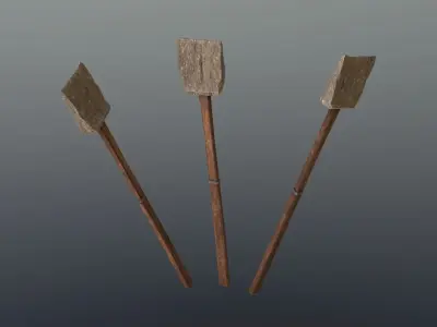 Shovel - Stone Low-poly 3D model
