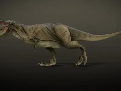 T Rex Dinosaur Rig and Animations Low-poly 3D model