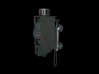 Telephone Low-Poly old phone with cord Low-poly 3D model