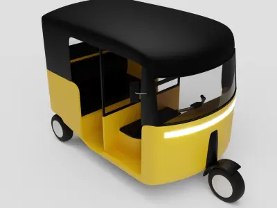 Tuk Tuk or Indian Style Auto Rickshaw Uber Themed 3d Model 3D model