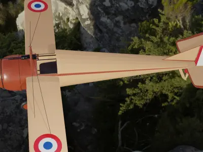 WW1 plane Morane-Saulnier N Low-poly 3D model