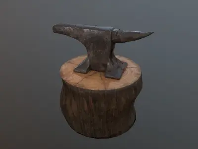Anvil Low-Poly metal hammer Low-poly 3D model