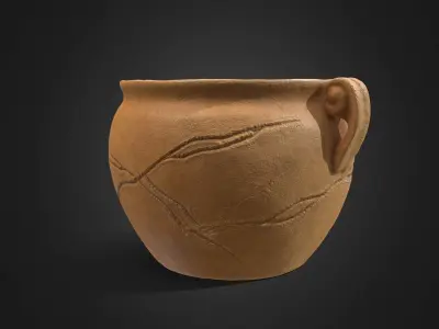 Clay Pot 01 - Optimized Scan Low-poly 3D model