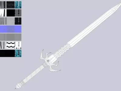 Ice blade Low-poly 3D model