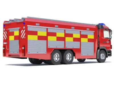 Mercedes Actros Fire Truck 3D model